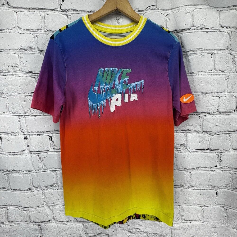 Nike NSW Element Short Sleeve T-Shirt Size Small DC2725-704 Blue Sonic Yellow